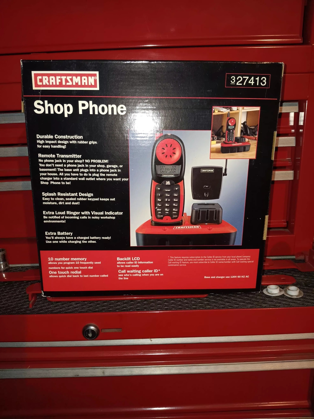 Craftsman Red and Black Shop Phone with Cordless Handset